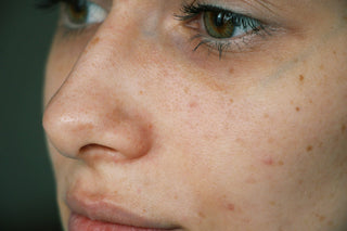 A close up of a young woman's eye area.