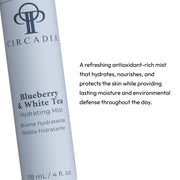 Circadia Blueberry and White Tea Hydrating Mist 118ml refreshing antioxidant-rich facial mist that hydrates, nourishes, and protects skin with lasting moisture and environmental defense