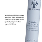 Circadia Licorice and Bearberry Brightening Mist 118ml hydroquinone-free brightening mist that reduces dark spots, evens skin tone, and enhances natural radiance