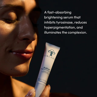 Circadia Radiant Brightening Serum fast-absorbing formula that inhibits tyrosinase, reduces hyperpigmentation, and illuminates the complexion