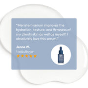 Five-star verified review for Circadia MeriStem Antioxidant Serum — Jenna W. says it improves hydration, texture, and firmness for both her clients and herself