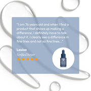 Five-star verified review for Circadia Myo-Cyte Plus Anti-Wrinkle Serum — Louisa says she clearly sees a visible difference in both fine lines and deeper wrinkles