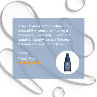 Five-star verified review for Circadia Myo-Cyte Plus Anti-Wrinkle Serum — Louisa says she clearly sees a visible difference in both fine lines and deeper wrinkles