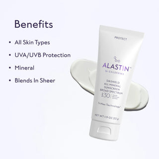ALASTIN SilkSHIELD Mineral Sunscreen SPF 30 for all skin types, sheer UVA/UVB protection