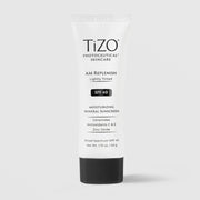 TiZO Photoceutical AM Replenish Lightly Tinted SPF 40 moisturizing mineral sunscreen 50g in white tube with black cap with ceramides and zinc oxide