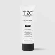 TiZO Photoceutical AM Replenish Non-Tinted SPF 40 moisturizing mineral sunscreen 50g in white tube with black cap with ceramides and zinc oxide