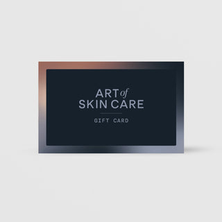 Art of Skin Care e-Gift Card - dark navy card with rose gold and silver gradient border