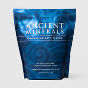 Ancient Minerals Magnesium Bath Flakes 4.4 lb large resealable blue pouch, ultra pure magnesium chloride for body and foot soaks