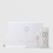 CO2Lift V Vulva Vaginal Treatment System white retail box with two silver foil packets and applicator, 5-treatment carboxy gel intimate rejuvenation kit