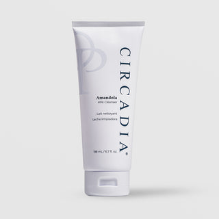 Circadia Amandola Milk Cleanser 198mL 6.7 fl oz white squeeze tube on light gray background