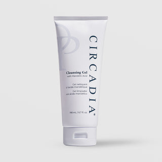 Circadia Cleansing Gel with Mandelic Acid 198mL 6.7 fl oz white squeeze tube on light gray background