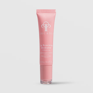  Circadia Lip Renewing Hydrator Hibiscus 12mL 0.4 fl oz pink squeeze tube on light gray background