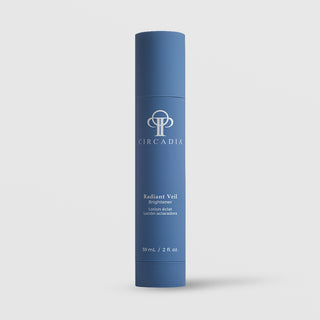 Circadia Radiant Veil Brightener 2 fl oz (59ml) - tall slim deep blue cylindrical bottle