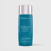 Colorescience Sunforgettable Total Protection Face Shield Classic SPF50 teal bottle with silver cap, all-mineral actives water resistant, 1.8 fl oz 55ml