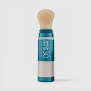 Colorescience Sunforgettable Total Protection Sheer Matte SPF30 powder sunscreen brush with teal barrel and soft natural bristles