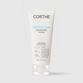 Corthe Cleansing Foam tube on a white background