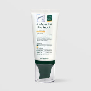  Dr.Dr.esthé Sun Protection Ultra Repair SPF 50+ PA++++ 50ml tube with applicator cap – mineral sunscreen for sensitive and damaged skin
