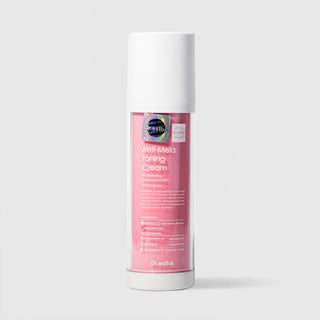 Dr.esthé Anti-Mela Toning Cream 50ml pink airless pump bottle without cap for improving hyperpigmentation with niacinamide 2%, glutathione 1%, and tranexamic acid 1%