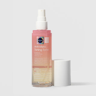 Dr.esthé Anti-Mela Toning Toner 100ml pink glass spray bottle without cap for improving hyperpigmentation brightening line and pigmentation care