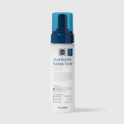 Dr.esthé Dual Barrier Bubble Toner 195ml foam pump bottle with blue cap for all skin types with 7 hyaluronic acids, ceramide NP, and silverweed extract for dry dehydrated and damaged barrier skin