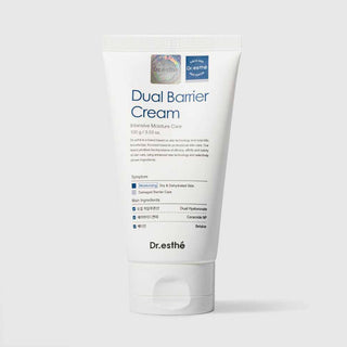 Dr.esthé Dual Barrier Cream 100g tube for intensive moisture care for dry, dehydrated, and damaged barrier skin with dual hyaluronate, ceramide NP, and betaine