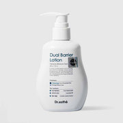Dr.esthé Dual Barrier Lotion 200g pump bottle for intensive moisture care for dry, dehydrated, and damaged barrier skin with dual hyaluronate, ceramide NP, and Centella Asiatica extract