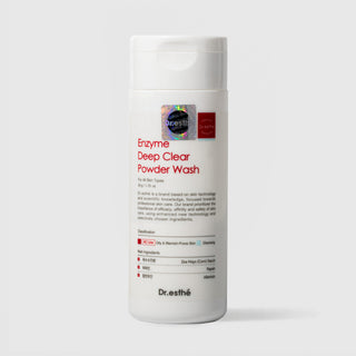 Dr.esthé Enzyme Deep Clear Powder Wash 50g for all skin types oily and blemish-prone AC line cleanser with corn starch, papain enzyme, and allantoin