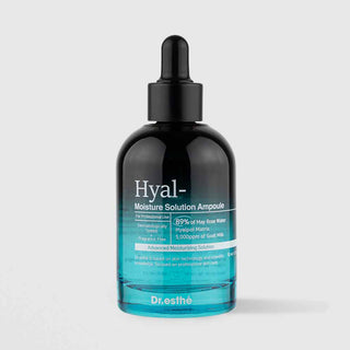 Dr.esthé Hyal-Moisture Solution Ampoule 52ml teal glass dropper bottle with 89% may rose water, Hyalpol Matrix, and 5000ppm goat milk for advanced moisturizing