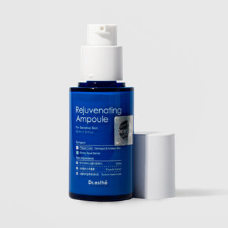 
Dr.esthé Rejuvenating PDRN Ampoule 30ml blue glass pump bottle without cap for sensitive damaged and irritated skin with PDRN, propolis extract, and sodium hyaluronate