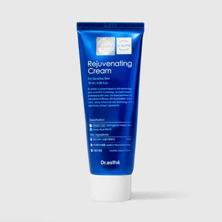 Dr.esthé Rejuvenating PDRN Cream 70ml blue tube for sensitive damaged and irritated skin with PDRN, Lepidium Meyenii root extract, and Centella Asiatica extract