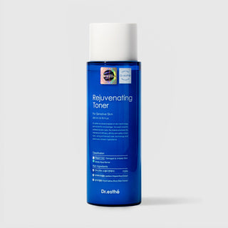 Dr.esthé Rejuvenating PDRN Milky Toner 200ml blue bottle for sensitive damaged and irritated skin with PDRN, Lepidium Meyenii root extract, and Oryza Sativa rice bran extract