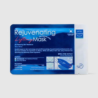 Dr.esthe Rejuvenating Lifting PDRN Mask single blue foil packet 35mL, full face and jawline neck lifting sheet mask with PDRN for restoring skin resilience and elasticity