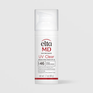 EltaMD UV Clear Broad Spectrum SPF 46 untinted zinc oxide face sunscreen 1.7 oz for acne and rosacea-prone skin