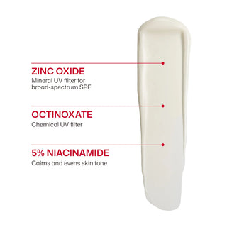 EltaMD UV Clear Untinted SPF 46 ingredients: zinc oxide, octinoxate, 5% niacinamide for acne-prone skin