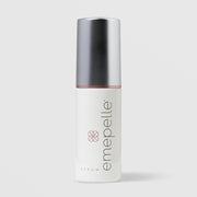 Emepelle Serum for estrogen-deficient skin – white airless pump bottle with silver cap and rose gold accent band