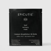 CEpicutis Lipid Recovery Mask for face in a single-use black foil packet, 20g / 0.7 oz, on a light gray background