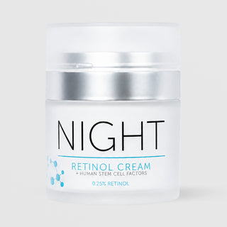 FactorFive Night Retinol Cream jar with 0.25% retinol and human stem cell factors, 1 oz