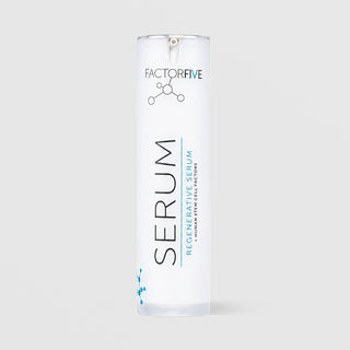 FactorFive Regenerative Serum bottle with human stem cell factors, 1 oz