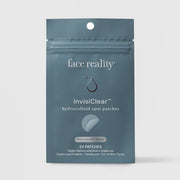 Face Reality InvisiClear Hydrocolloid Spot Patches 24 count in teal resealable pouch for flattening and draining breakouts