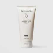 Face Reality L-Mandelic Face and Body Scrub 6 fl oz – brightening AHA exfoliating scrub for face and body, acne-safe
