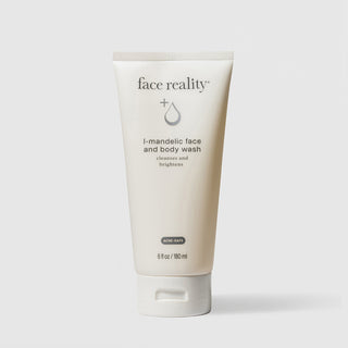 Face Reality L-Mandelic Face and Body Wash 6 fl oz – AHA cleanser that brightens and exfoliates, acne-safe for oily and pigmented skin