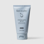 Face Reality Mineral Matte SPF 28 2 fl oz – broad-spectrum mineral sunscreen with matte finish, acne-safe for oily and acne-prone skin