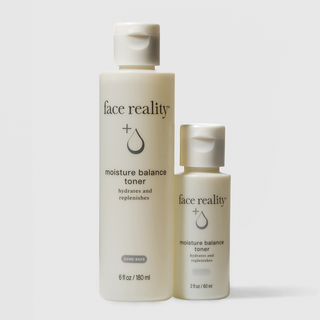 Face Reality Moisture Balance Toner in 6 fl oz and 2 fl oz sizes – hydrating acne-safe toner for dry and dehydrated skin