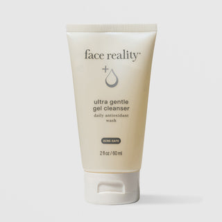 Face Reality Ultra Gentle Gel Cleanser 2 fl oz travel size – daily antioxidant acne-safe face wash for sensitive skin