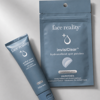 Face Reality Sulfur Spot Treatment and invisiClear Hydrocolloid Spot Patches – acne spot treatment duo for targeted breakout care