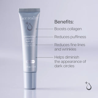 Face Reality Antioxidant Peptide Eye Gel benefits – boosts collagen, reduces puffiness, fine lines, wrinkles and dark circles