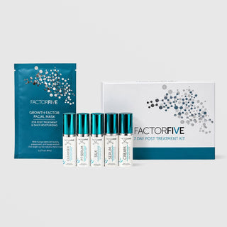FACTORFIVE 7-Day Post Treatment Kit with box, growth factor mask, cleanser, PT serum, silk, serum and cream minis