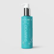 FactorFive Advanced Haircare System Shampoo with Human Stem Cell Factors 4.7 fl oz (140ml) - teal pump bottle with silver collar