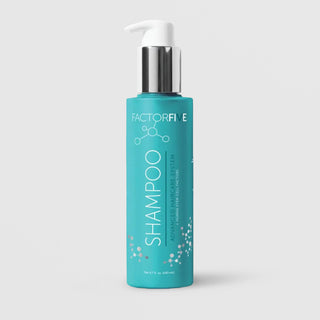 FactorFive Advanced Haircare System Shampoo with Human Stem Cell Factors 4.7 fl oz (140ml) - teal pump bottle with silver collar