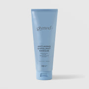 GlyMed Plus Anti-Aging Exfoliant Masque in light blue squeeze tube, 4.0 oz, on light gray background